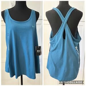 NWT Under Armour Heat Gear REALTREE Loose Racerback Tank Top Womens 2XL Teal XXL